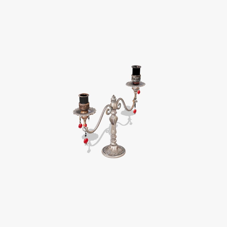 Ornate Silver Candelabra model pack